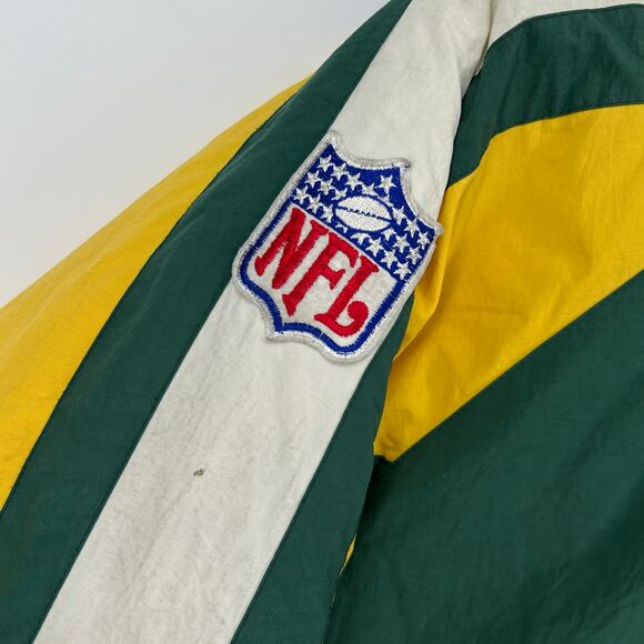 Vintage 90s men's Pro Line Reebok Green Bay Packers NFL Football Puffer Jacket‎ - Picture 2 of 11